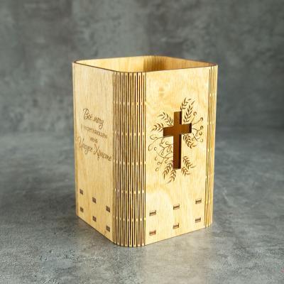 Карандашница дерев. «Все могу в укрепляющем меня Иисусе Христе» (Крест)