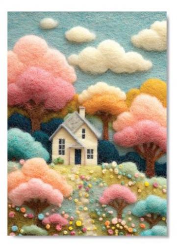 Открытка «Пусть счастье наполнит твой дом»10*15 (софттач) (Ваката) 467