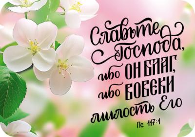 Магнит пластиковый прямоугольный — Славьте Господа